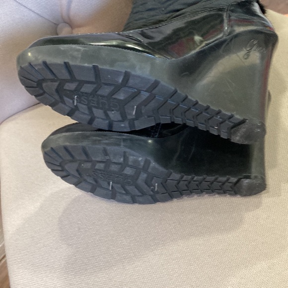 GUESS Black Faux Fur Boots. Size 6. - Picture 6 of 6